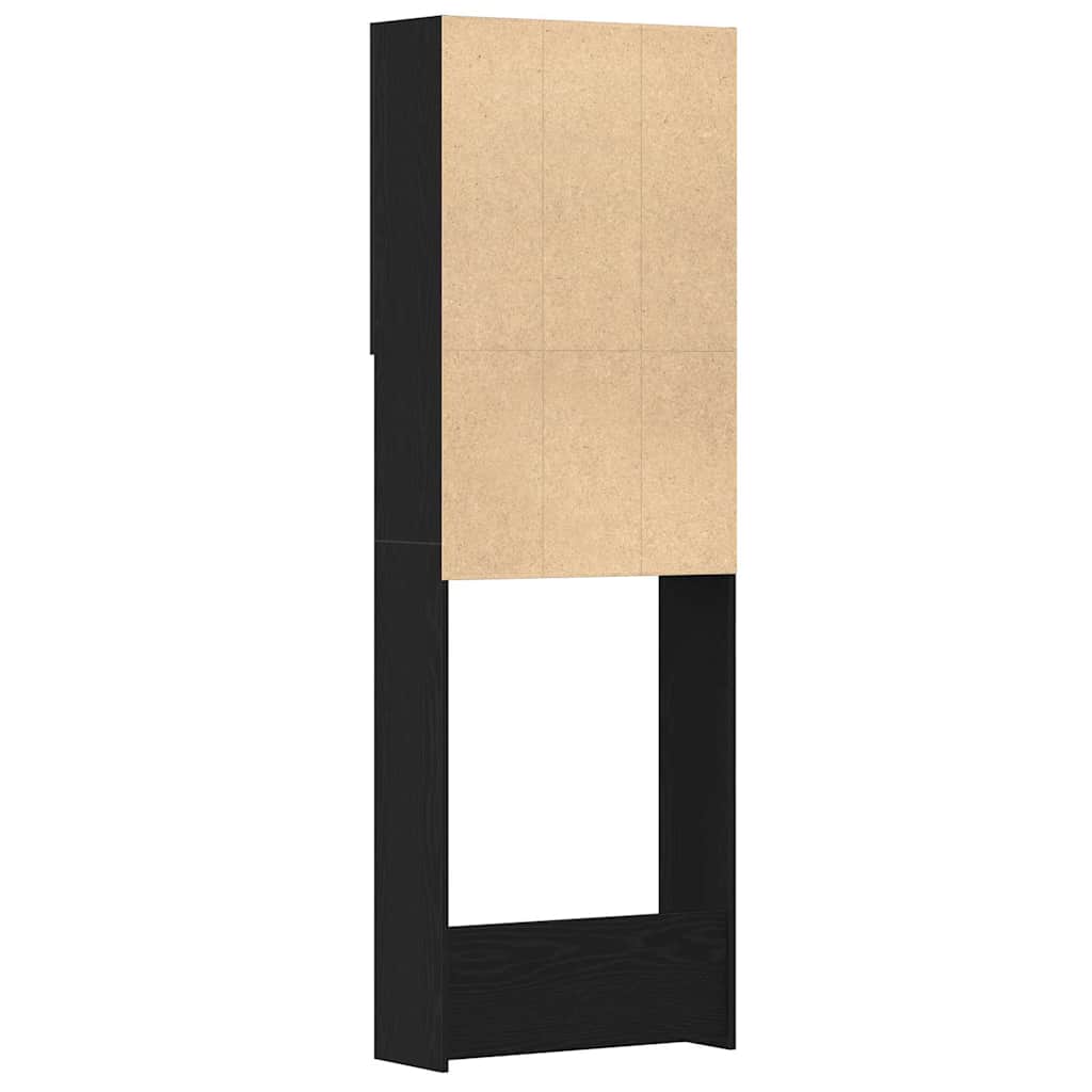 Washing Machine Cabinet Black Oak 64x25.5x190 cm