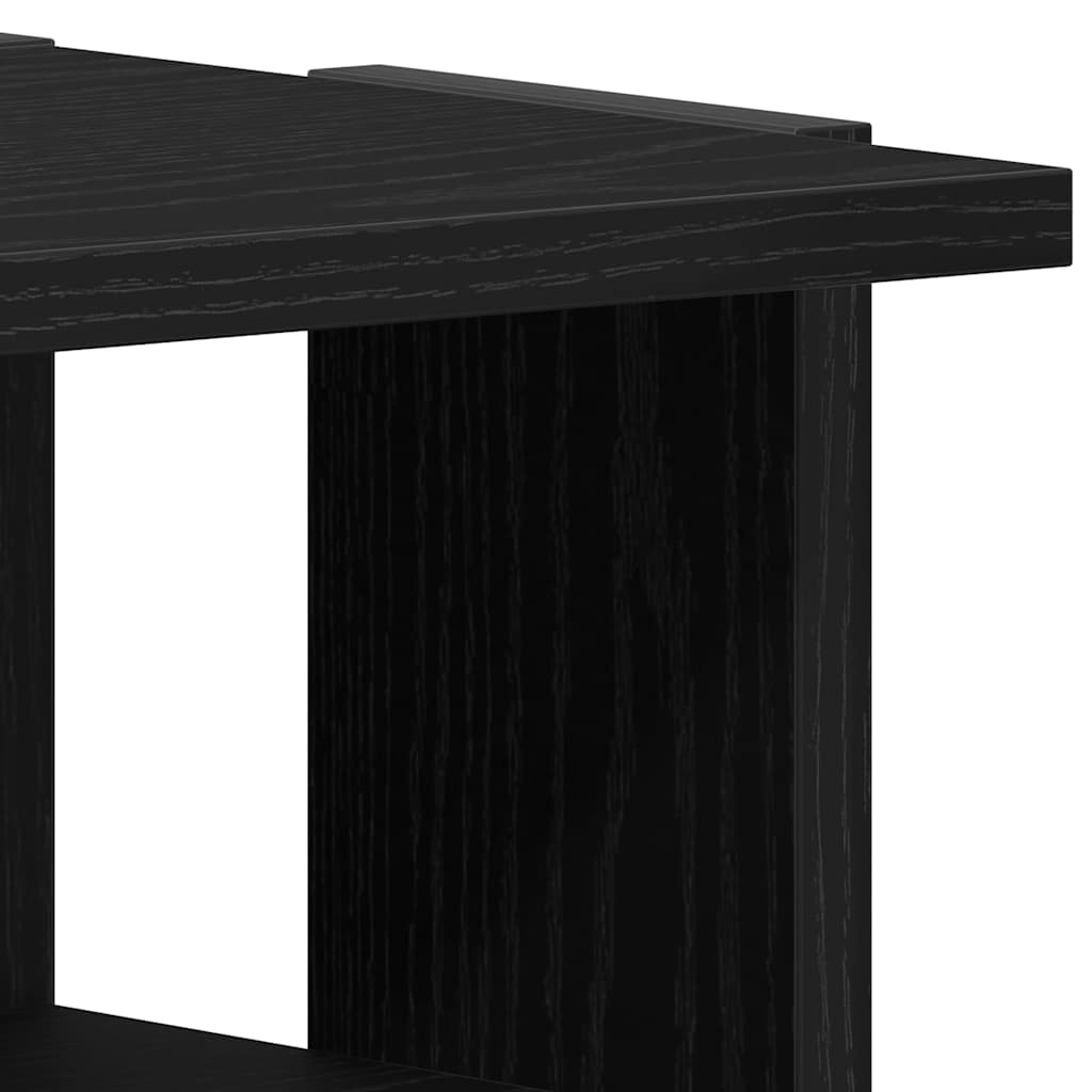 Shoe Cabinet Black Oak 25x27x102 cm Engineered Wood