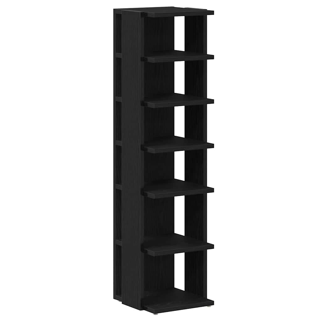 Shoe Cabinets 2 pcs Black Oak 25x27x102 cm Engineered Wood