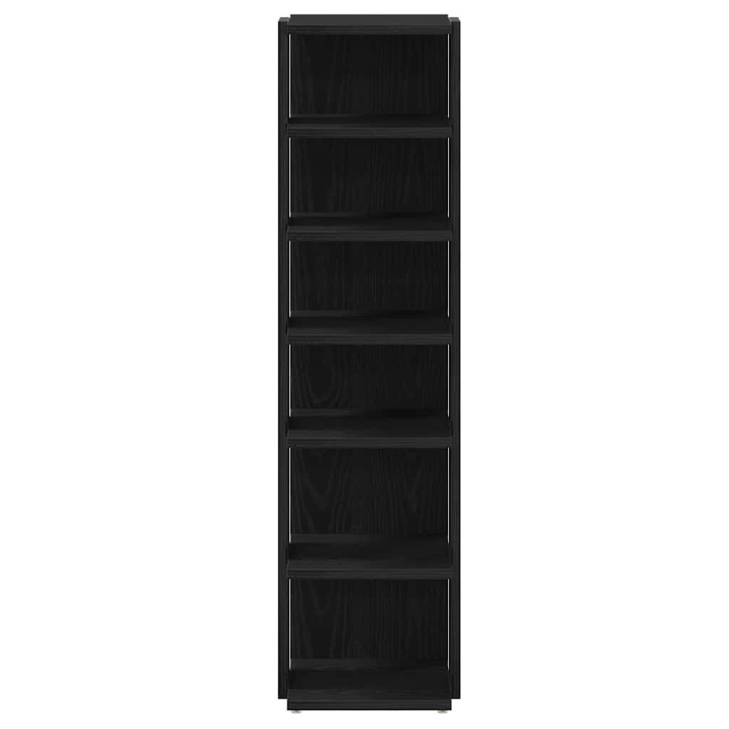 Shoe Cabinets 2 pcs Black Oak 25x27x102 cm Engineered Wood