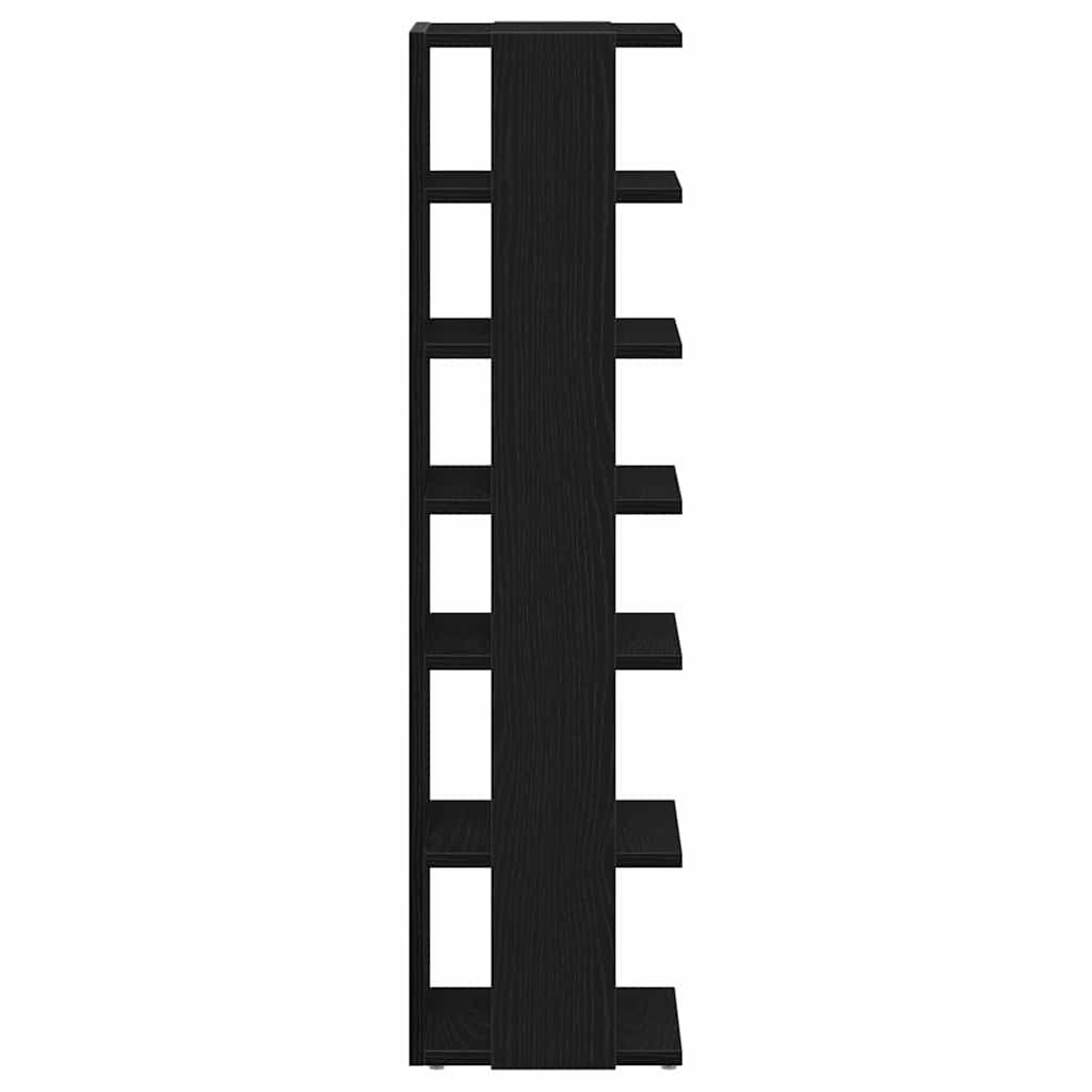 Shoe Cabinets 2 pcs Black Oak 25x27x102 cm Engineered Wood