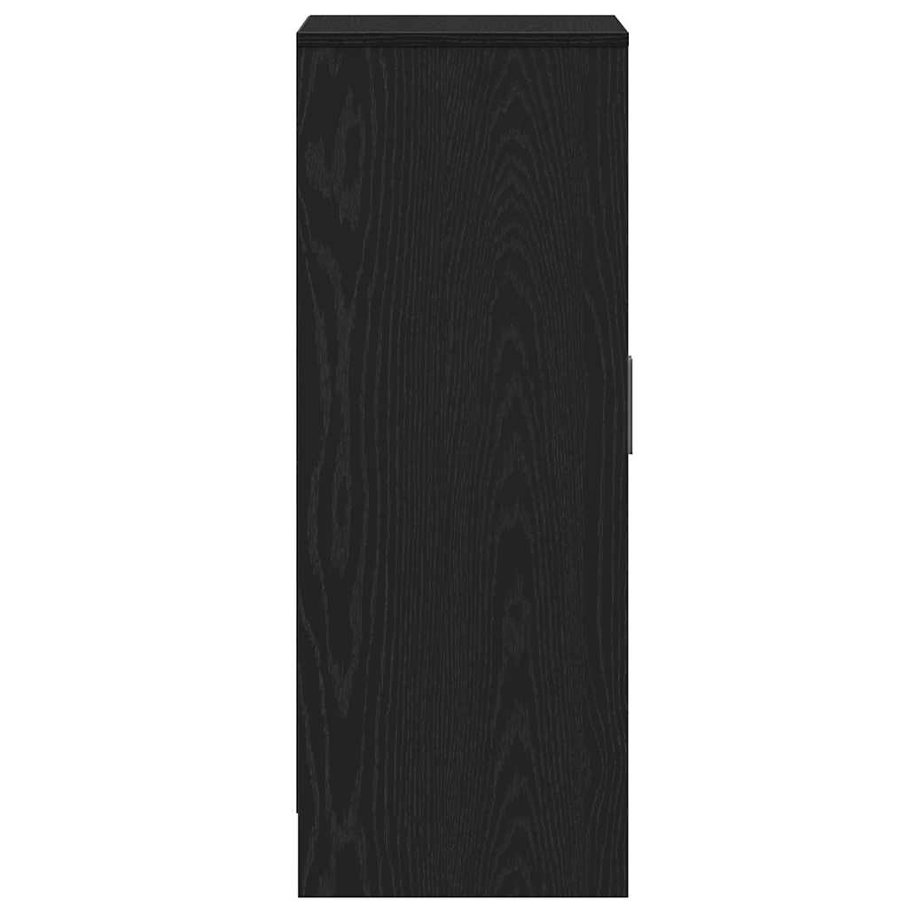 Shoe Cabinet Black Oak 60x35x92 cm Engineered Wood