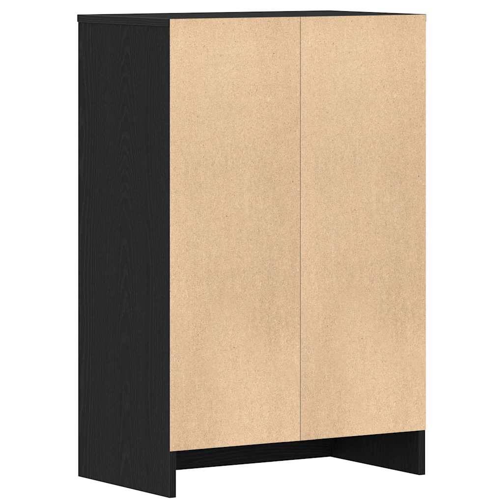 Shoe Cabinet Black Oak 60x35x92 cm Engineered Wood