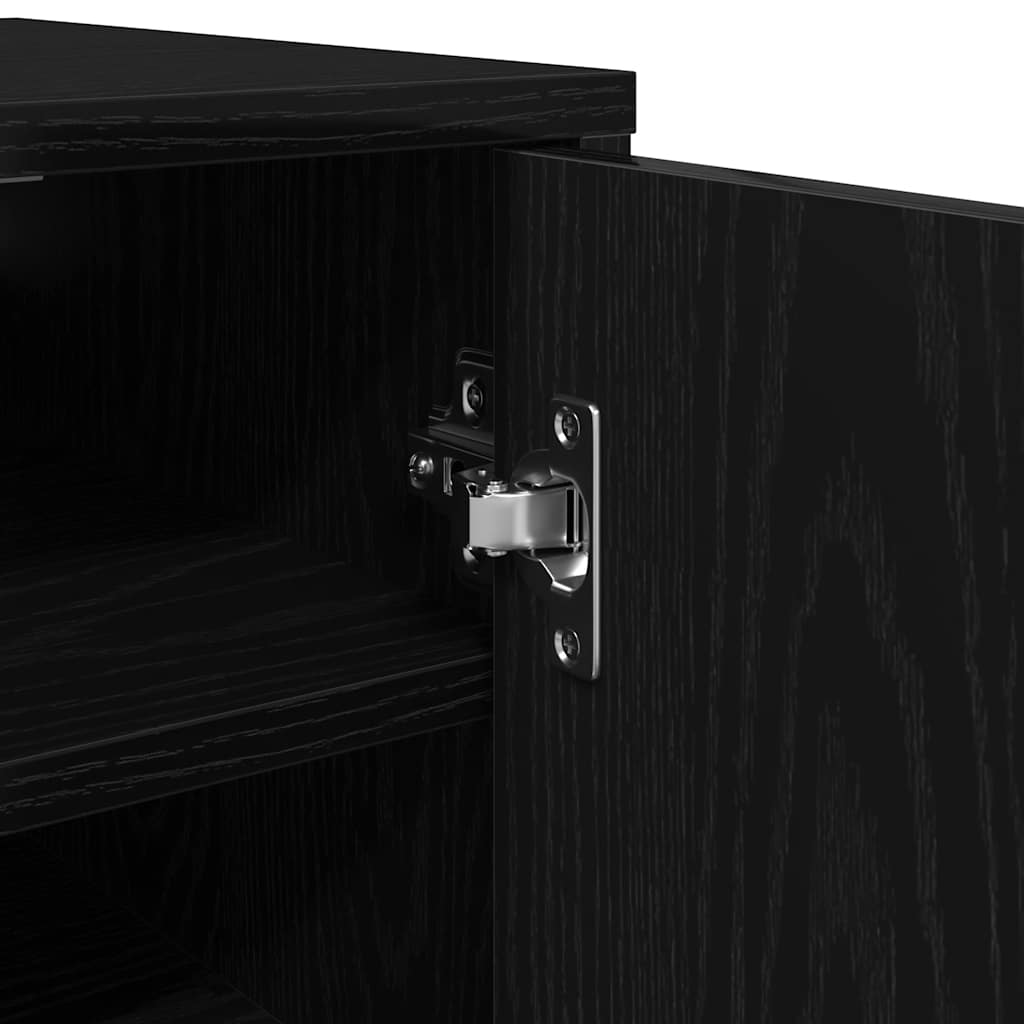 Shoe Cabinet Black Oak 32x35x70 cm Engineered Wood