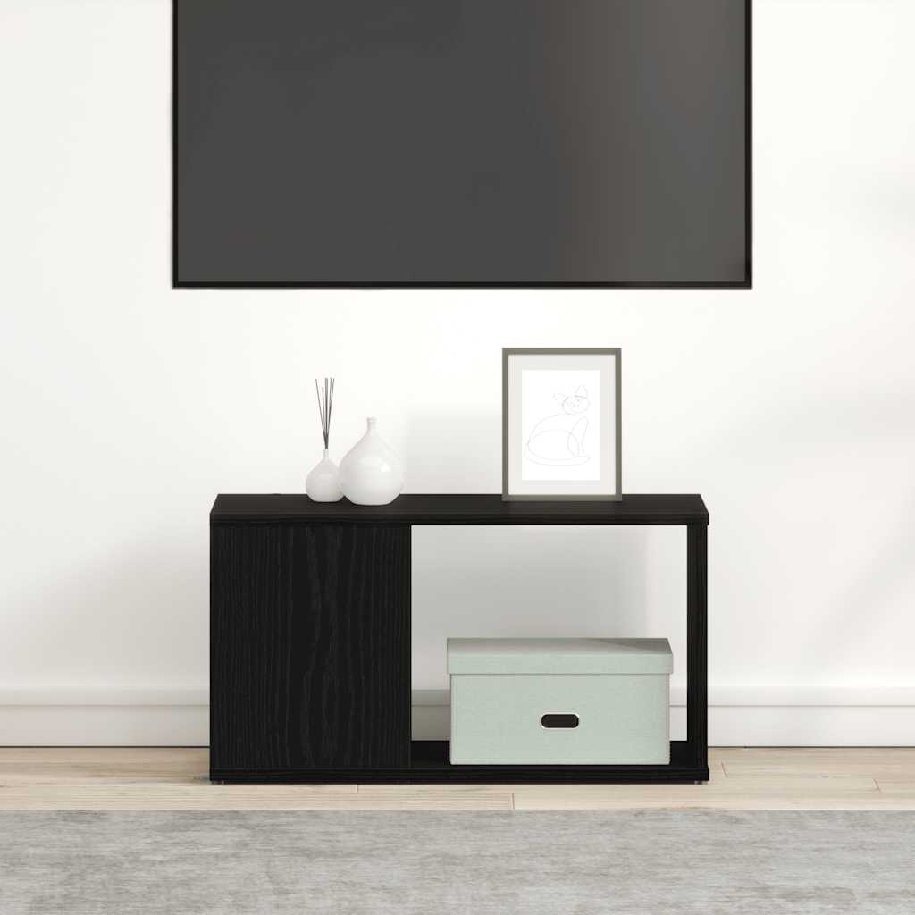 TV Cabinet Black Oak 60x24x32 cm Engineered Wood