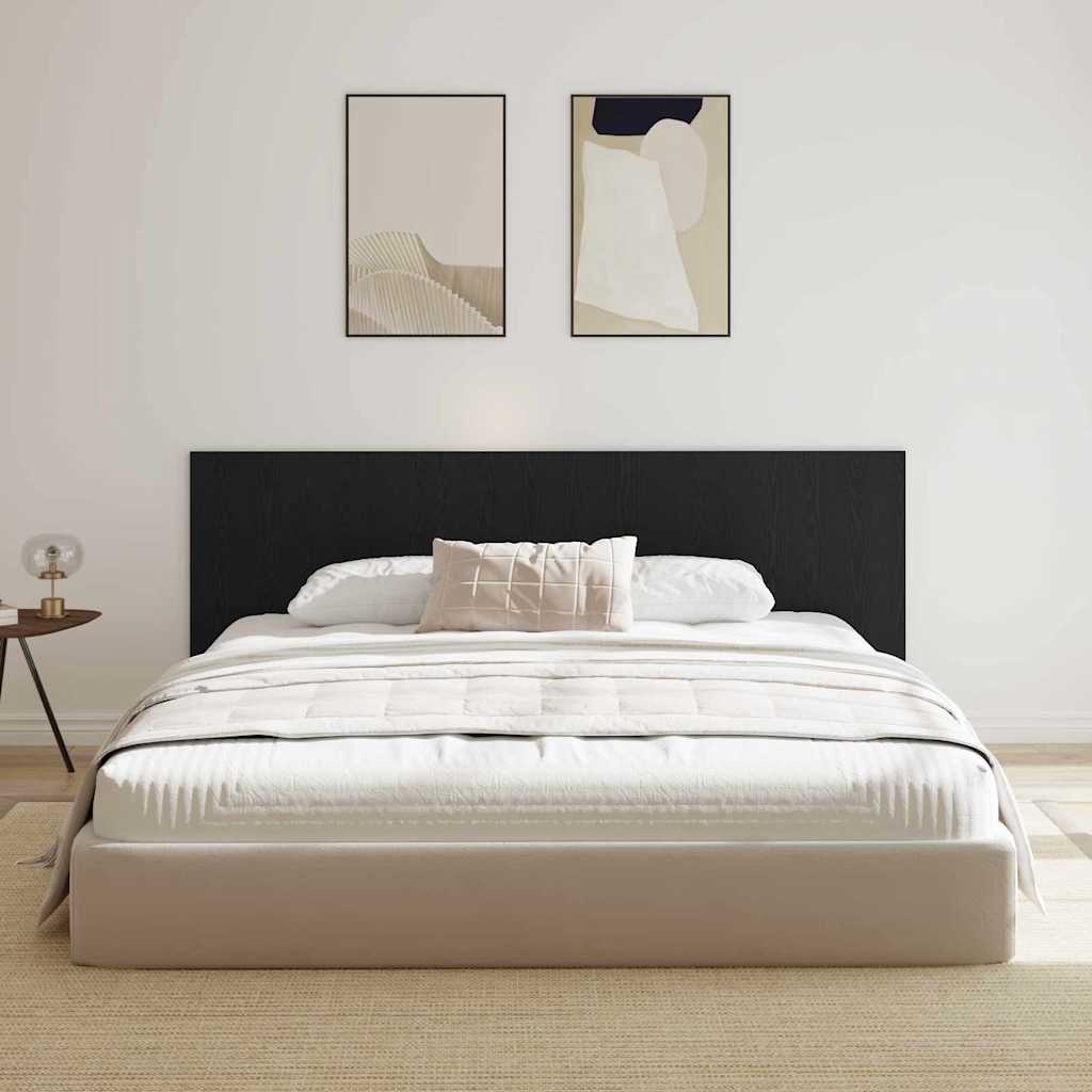 Bed Headboard Black Oak 240 x 1.5 x 80.5 cm Engineered Wood