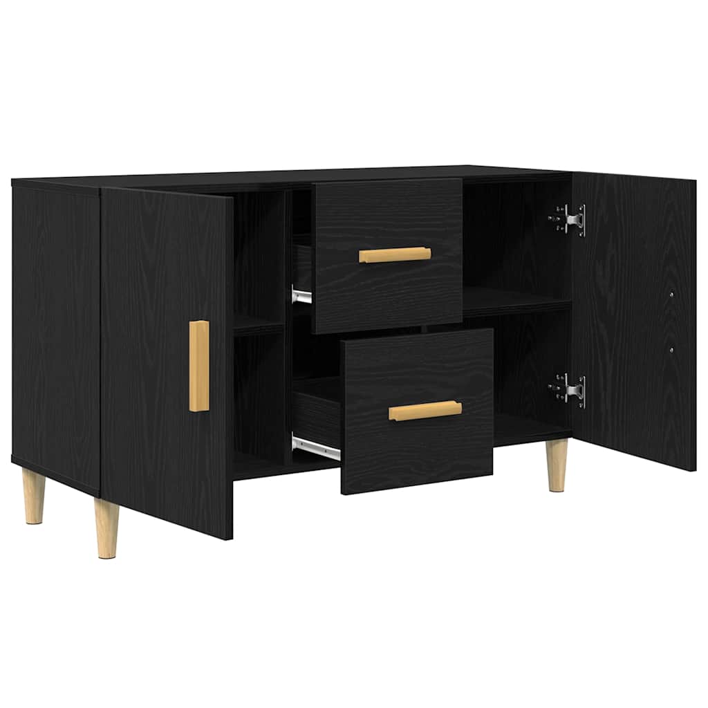 Sideboard Black Oak 100x36x60 cm Engineered Wood