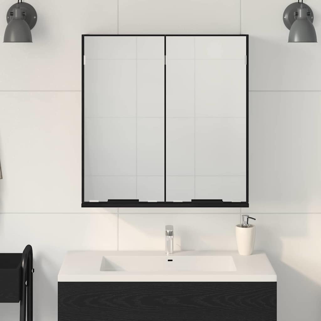 Mirror Cabinet Black Oak 64 x 20 x 67 cm Engineered Wood