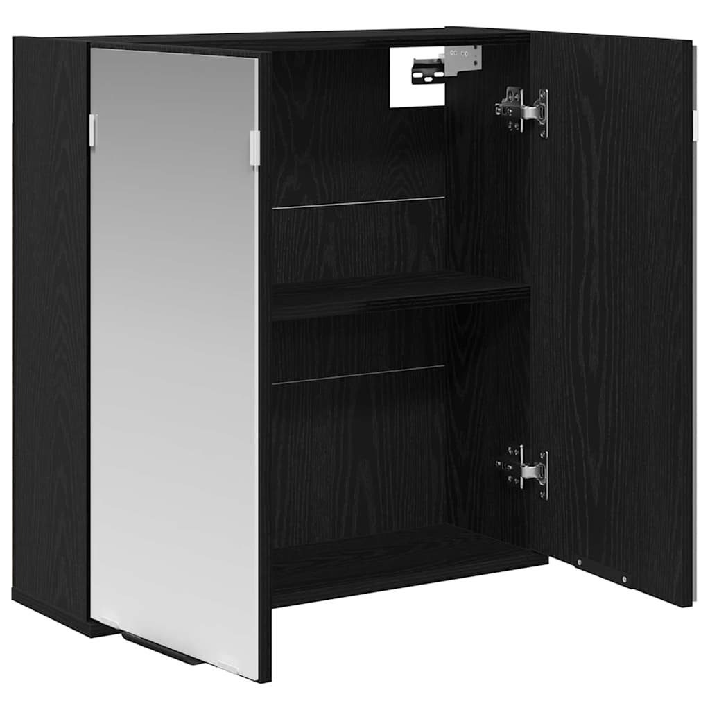 Mirror Cabinet Black Oak 64 x 20 x 67 cm Engineered Wood