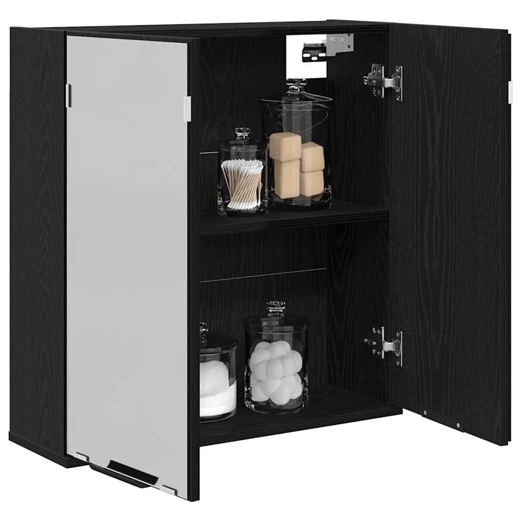 Mirror Cabinet Black Oak 64 x 20 x 67 cm Engineered Wood
