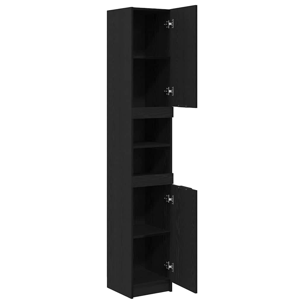 Bathroom Cabinet Black oak 32 x 34 x 188.5 cm Engineered Wood