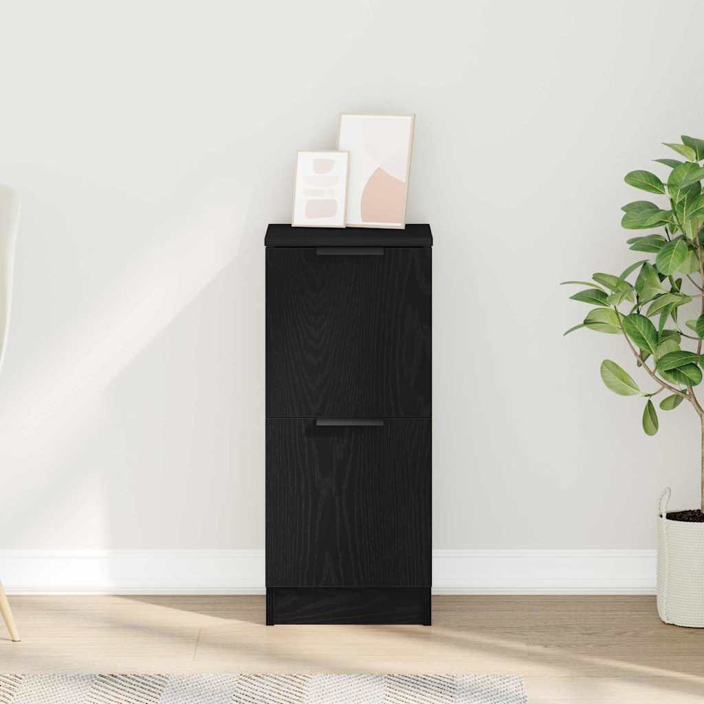 Sideboard Black Oak 30 x 30 x 70 cm Engineered Wood