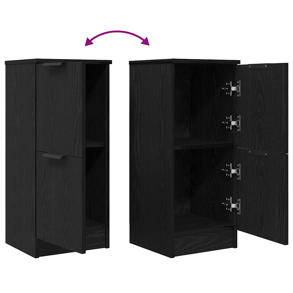 Sideboard 2 pcs Black Oak 30 x 30 x 70 cm Engineered Wood
