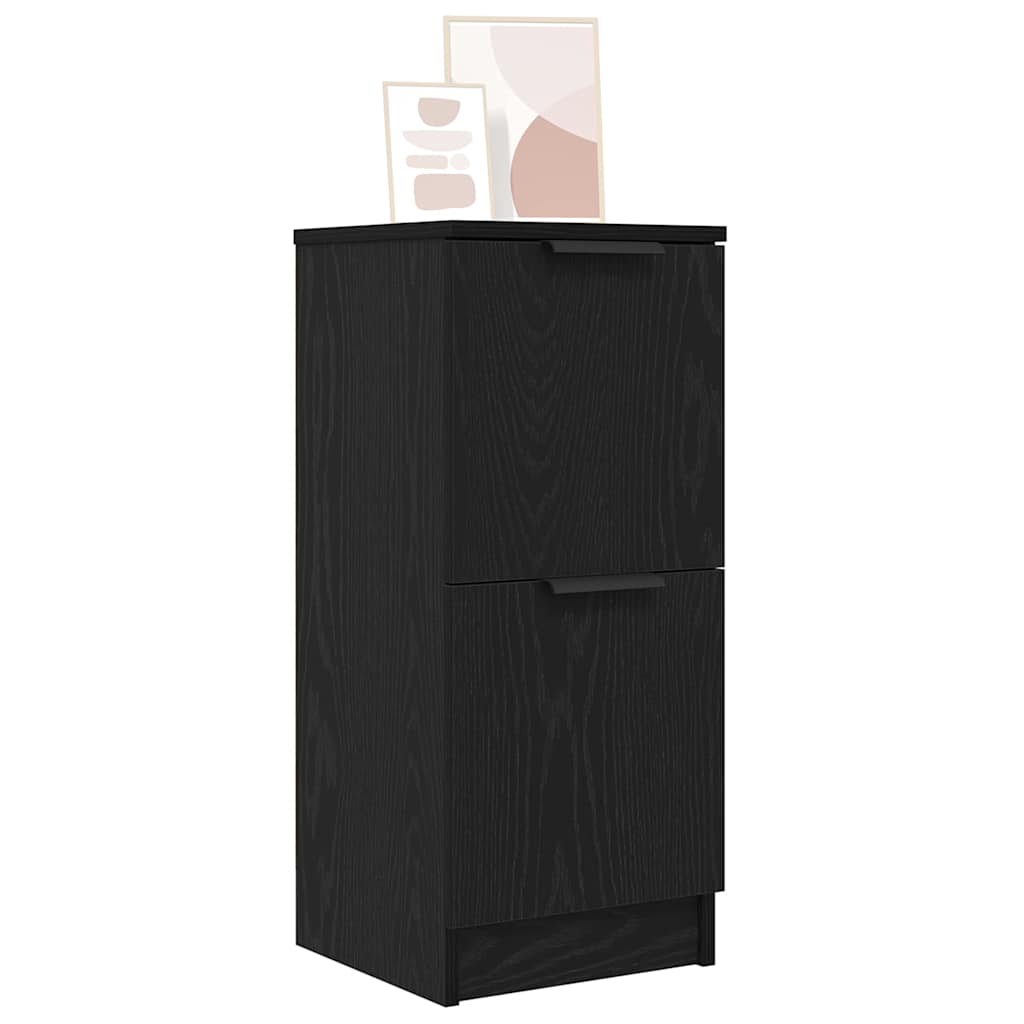 Sideboard 2 pcs Black Oak 30 x 30 x 70 cm Engineered Wood