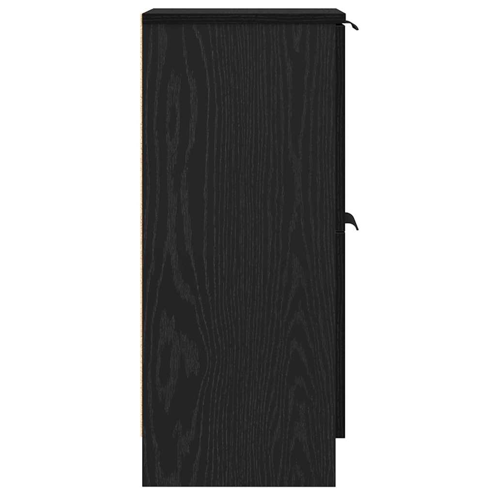 Sideboard 2 pcs Black Oak 30 x 30 x 70 cm Engineered Wood