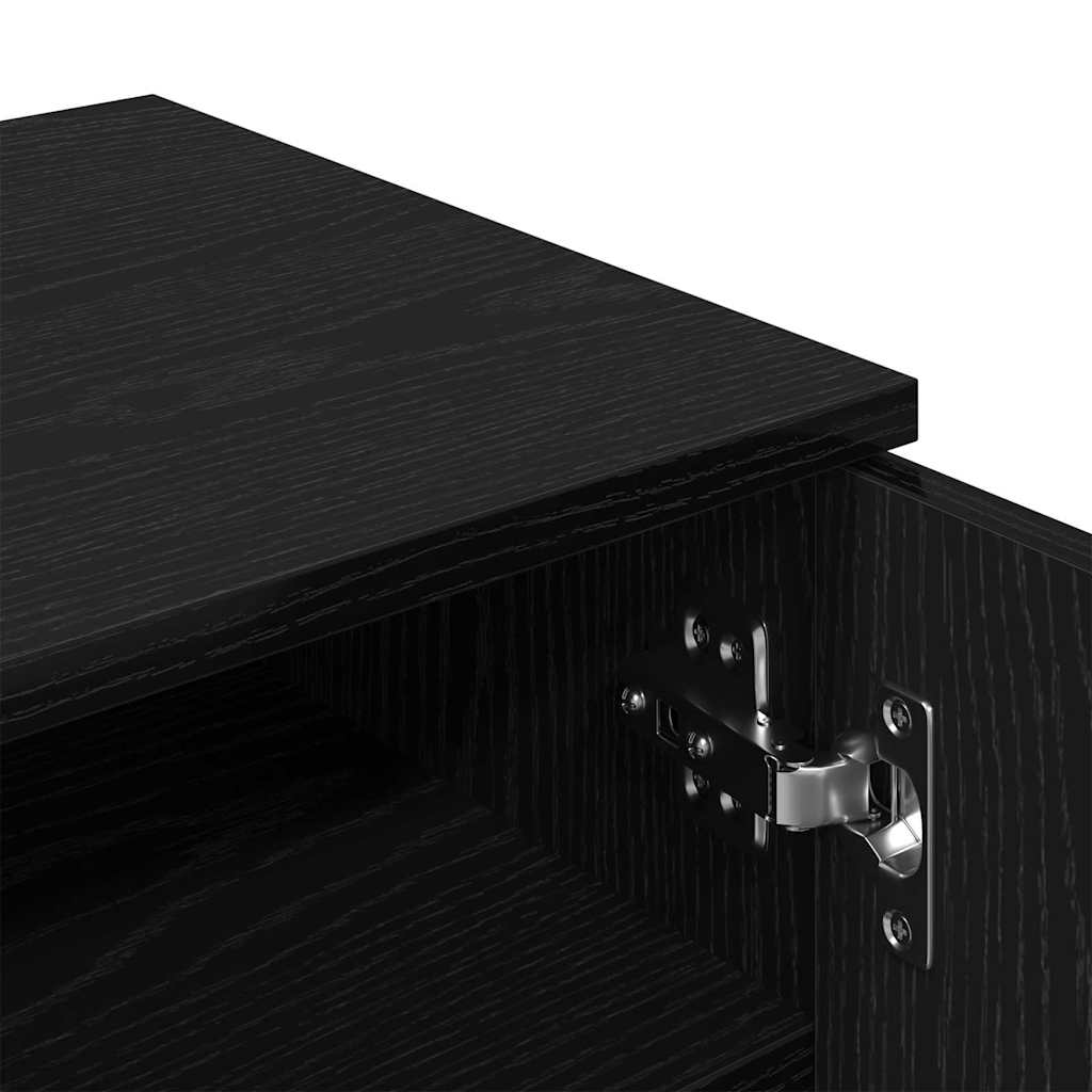 Shoe Cabinet Black Oak 29.5 x 35 x 101 cm Engineered Wood