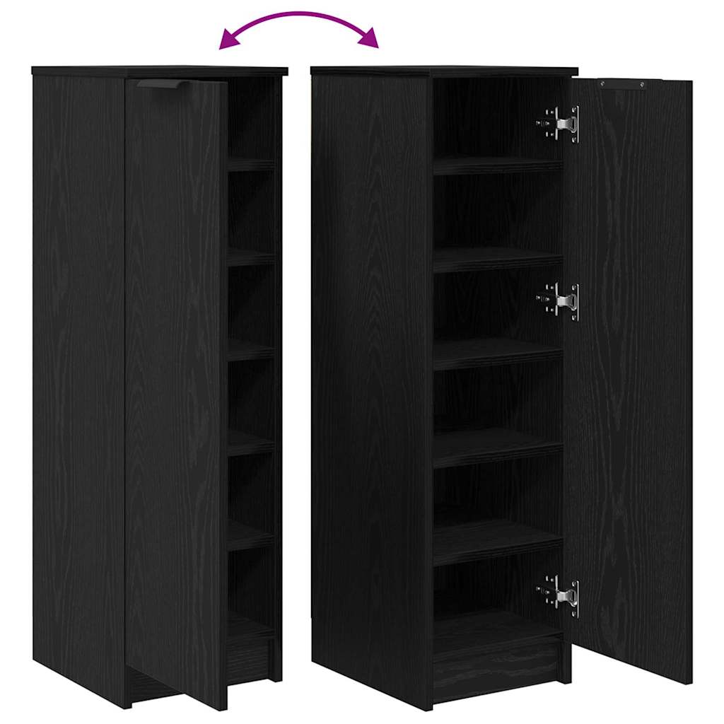 Shoe Cabinet Black Oak 29.5 x 35 x 101 cm Engineered Wood