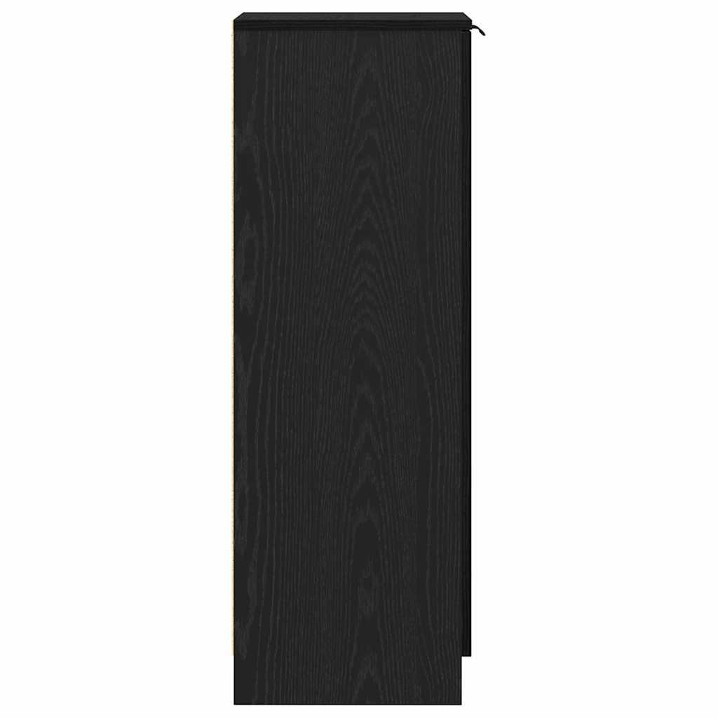 Shoe Cabinet Black Oak 29.5 x 35 x 101 cm Engineered Wood