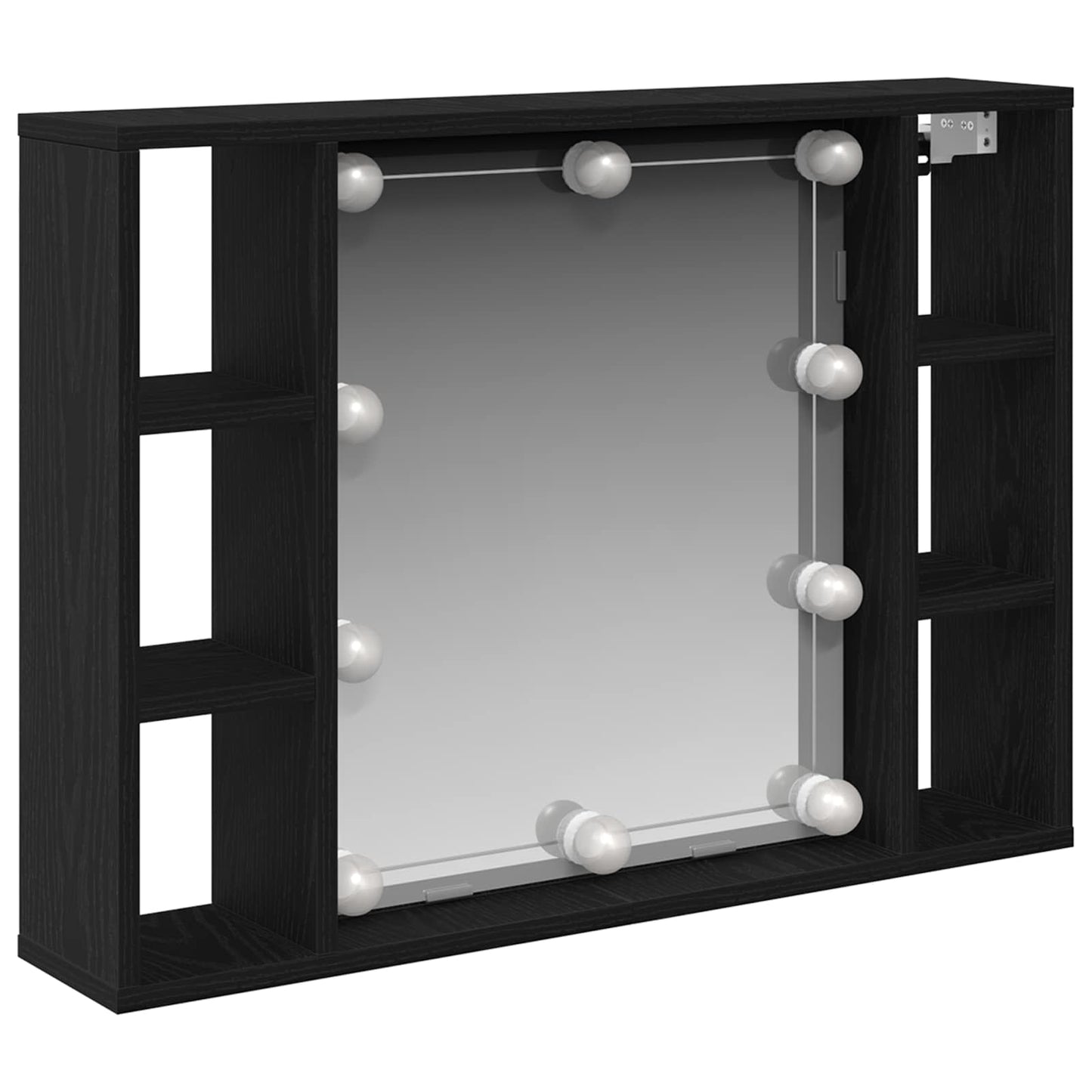 Mirror Cabinet Black Oak 76 x 15 x 55 cm Engineered Wood