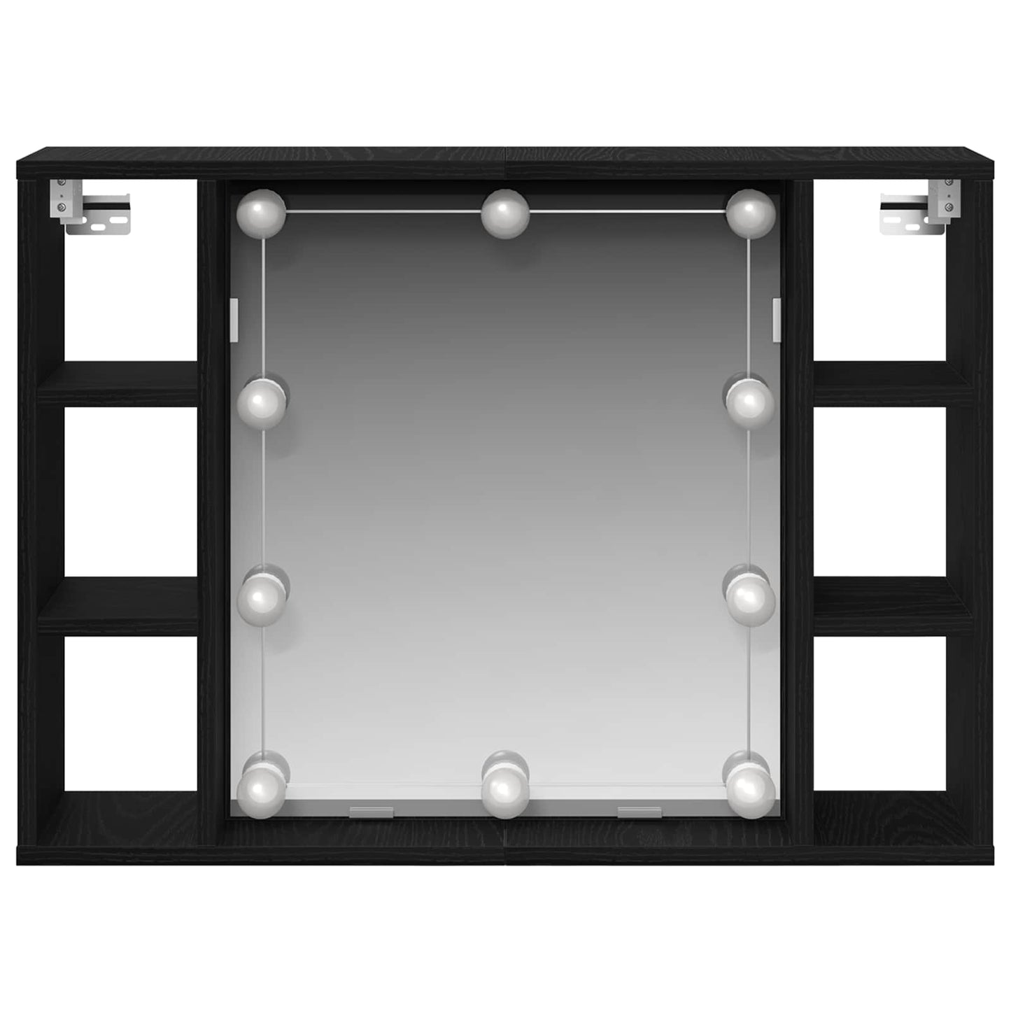 Mirror Cabinet Black Oak 76 x 15 x 55 cm Engineered Wood