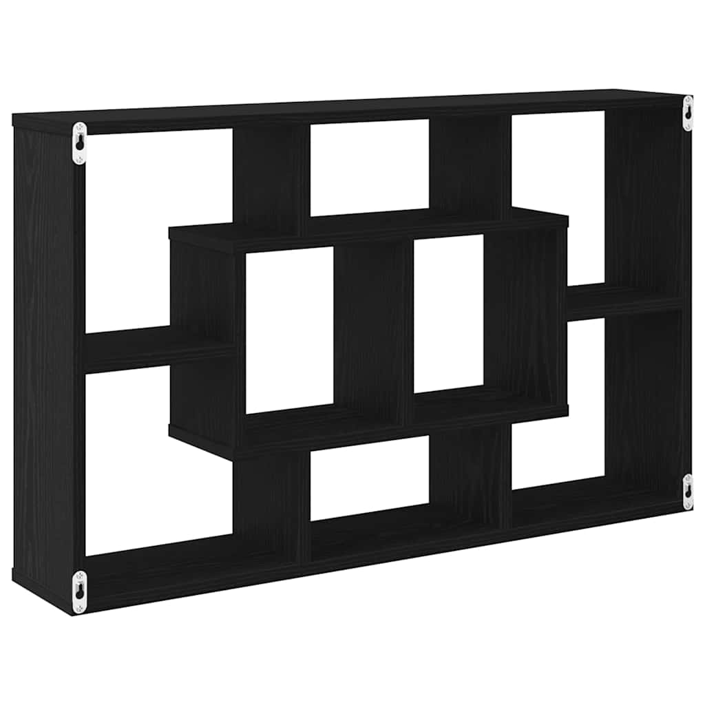 Wall Shelf Black Oak 85 x 16 x 52.5 cm Engineered Wood