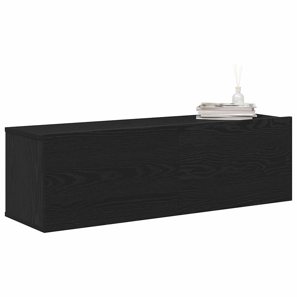 TV Cabinet 2 pcs Black 100 x 30 x 30 cm Engineered Wood