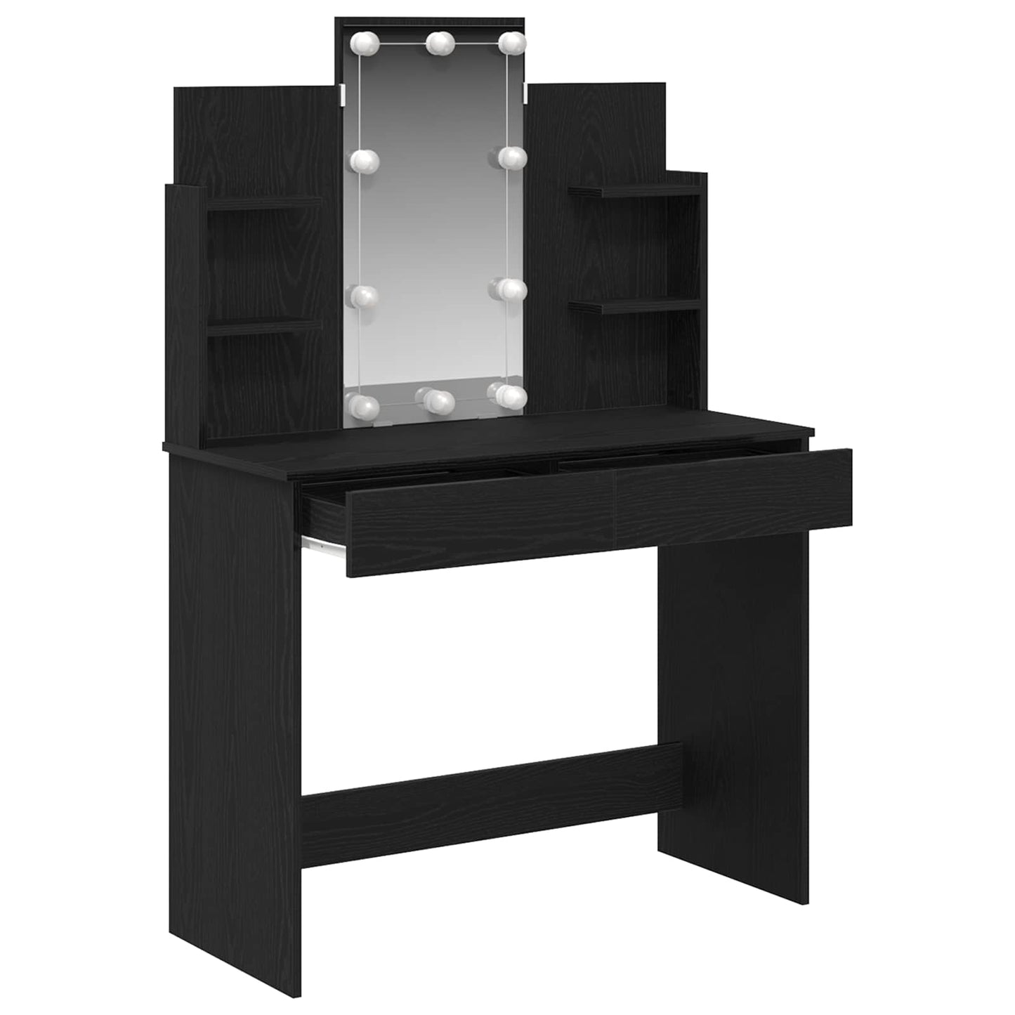 Dressing Table Black Oak 96 x 39 x 142 cm Engineered Wood
