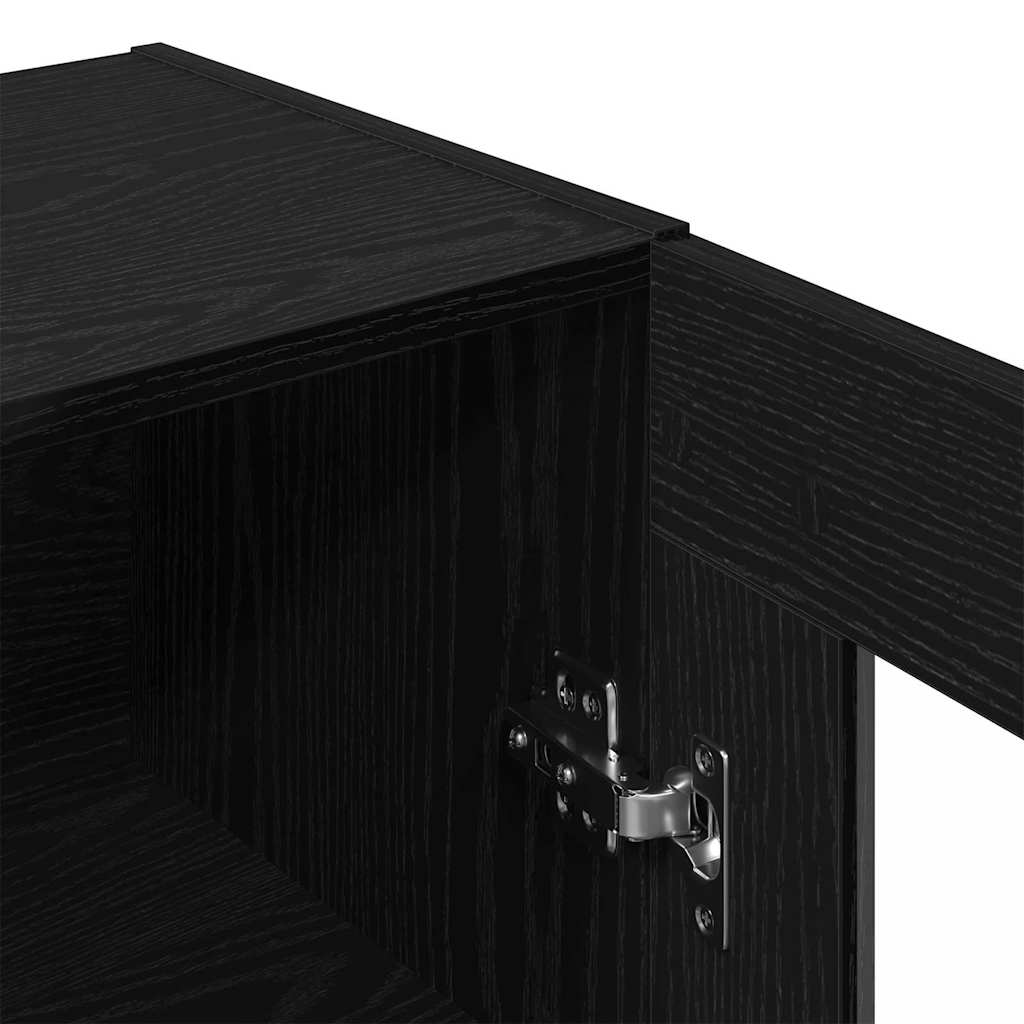 Wall Cabinet Black Oak 69.5 x 34 x 90 cm Engineered Wood