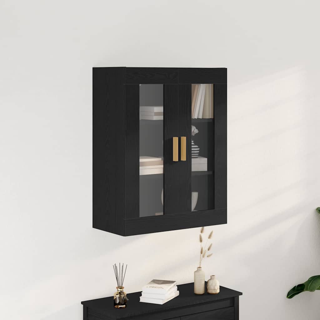 Wall Cabinet Black Oak 69.5 x 34 x 90 cm Engineered Wood