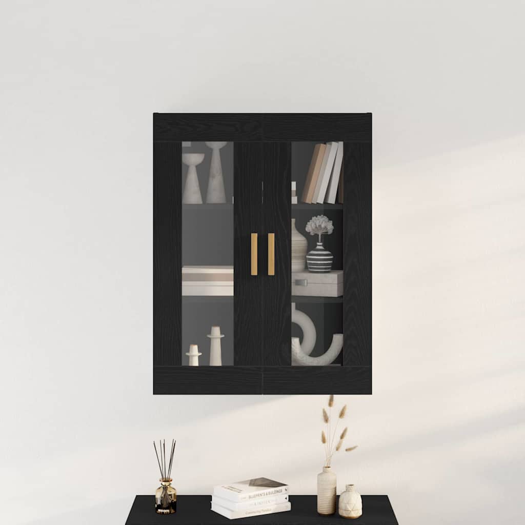 Wall Cabinet Black Oak 69.5 x 34 x 90 cm Engineered Wood