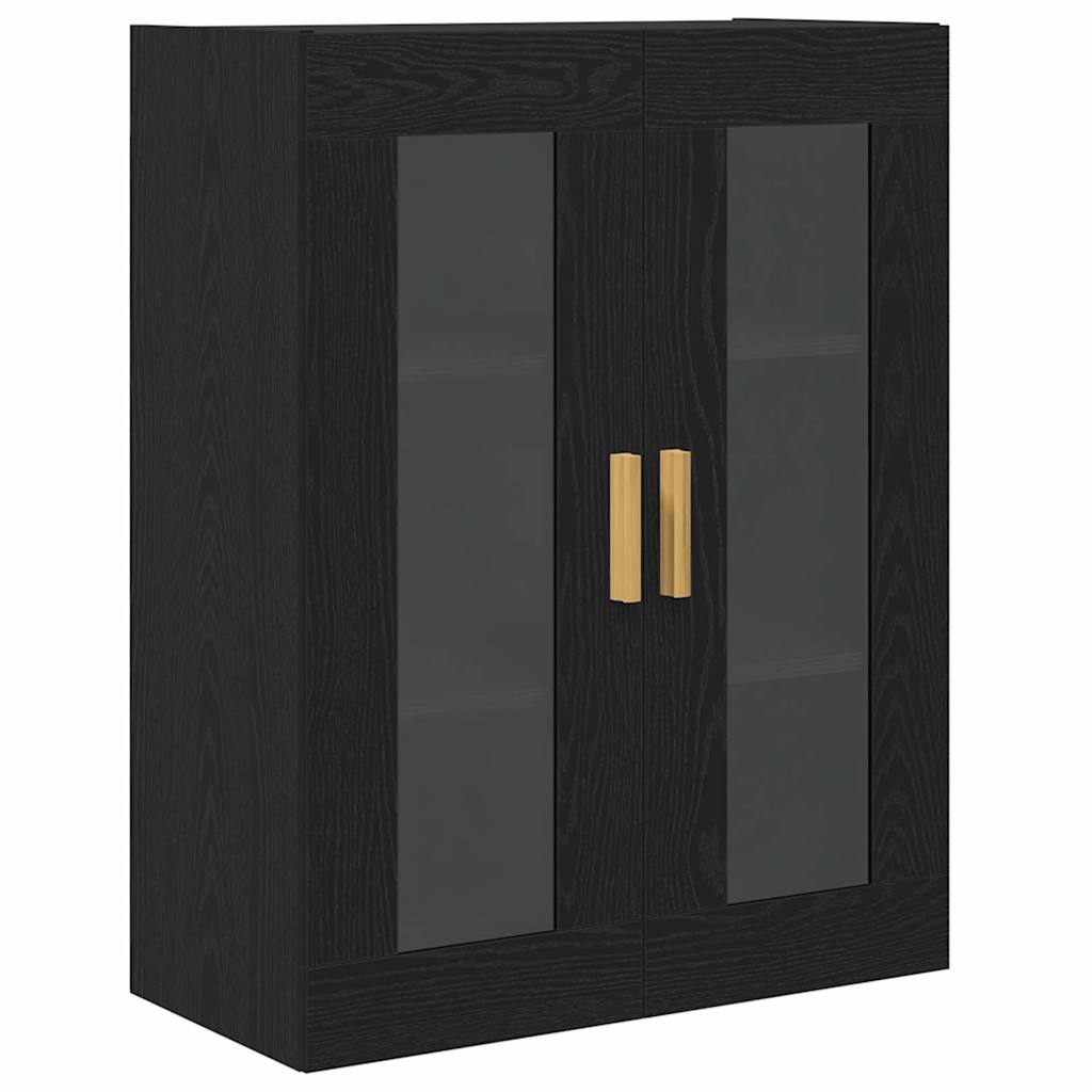 Wall Cabinet Black Oak 69.5 x 34 x 90 cm Engineered Wood