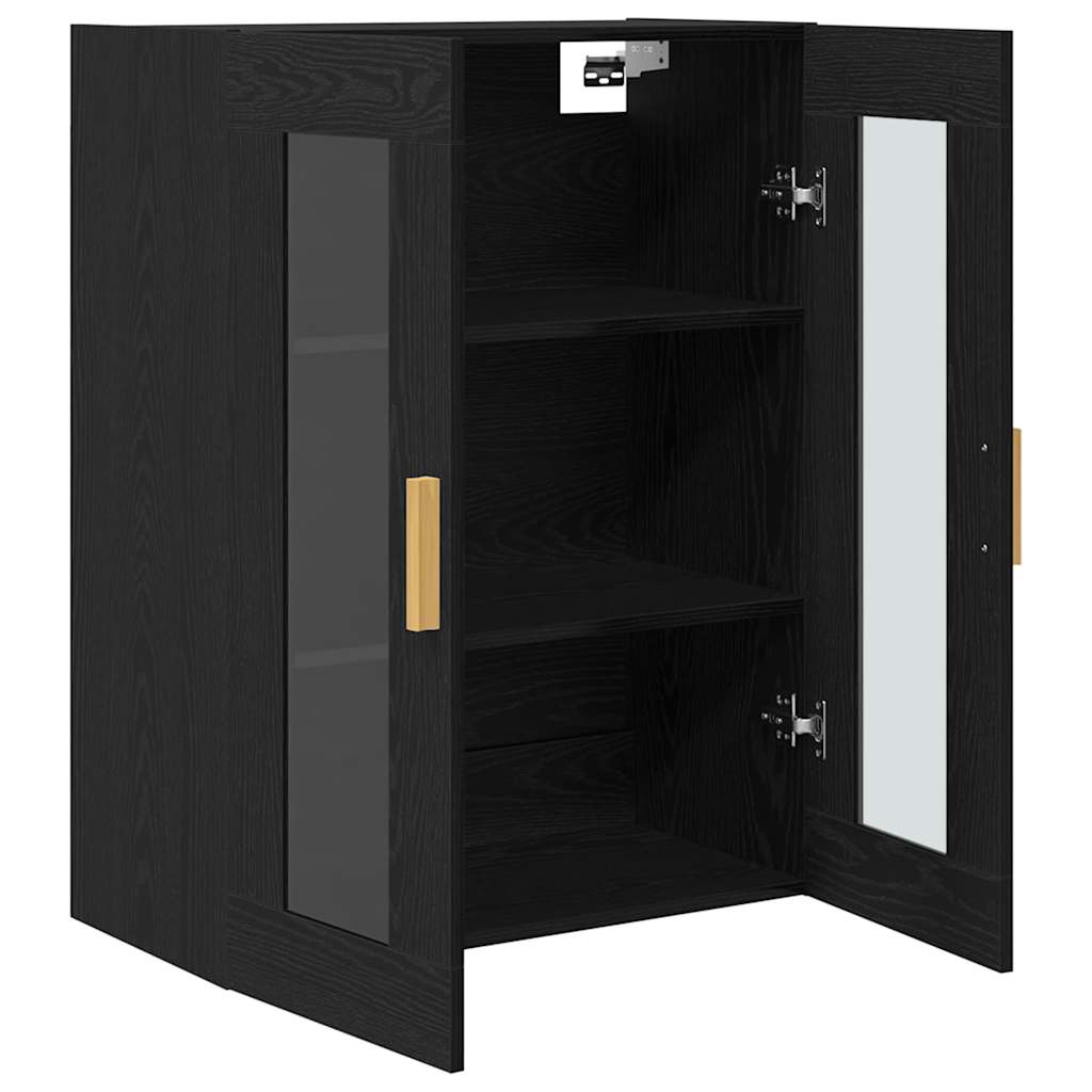 Wall Cabinet Black Oak 69.5 x 34 x 90 cm Engineered Wood