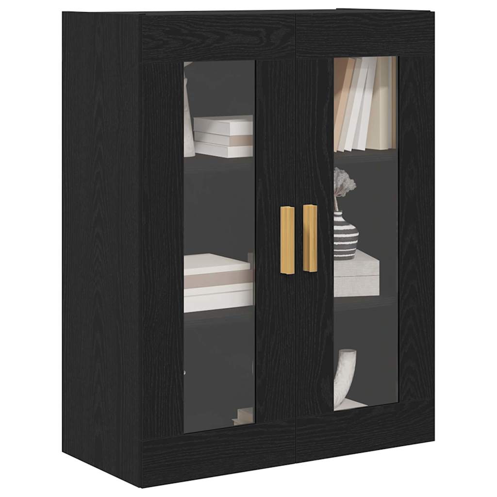 Wall Cabinet Black Oak 69.5 x 34 x 90 cm Engineered Wood