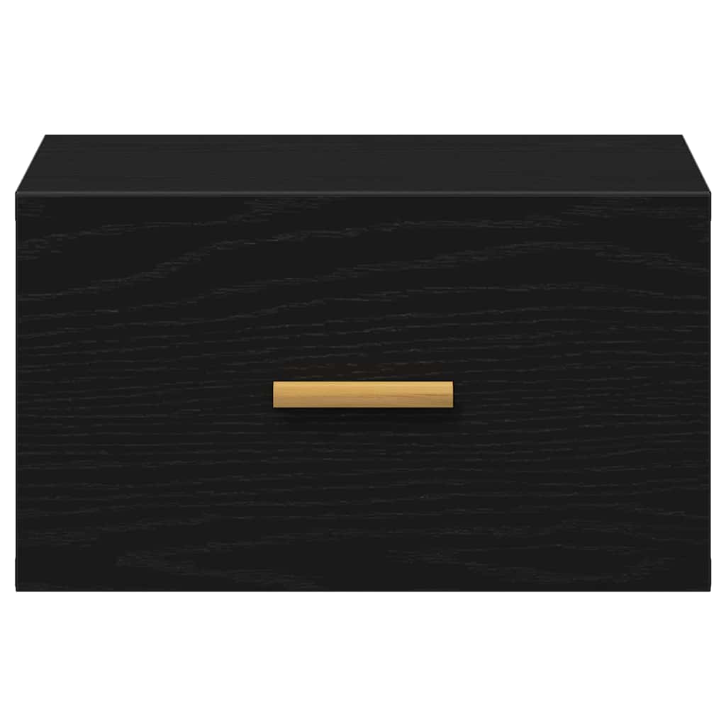 Wall-mounted Bedside Cabinet Black Oak 35 x 35 x 20 cm