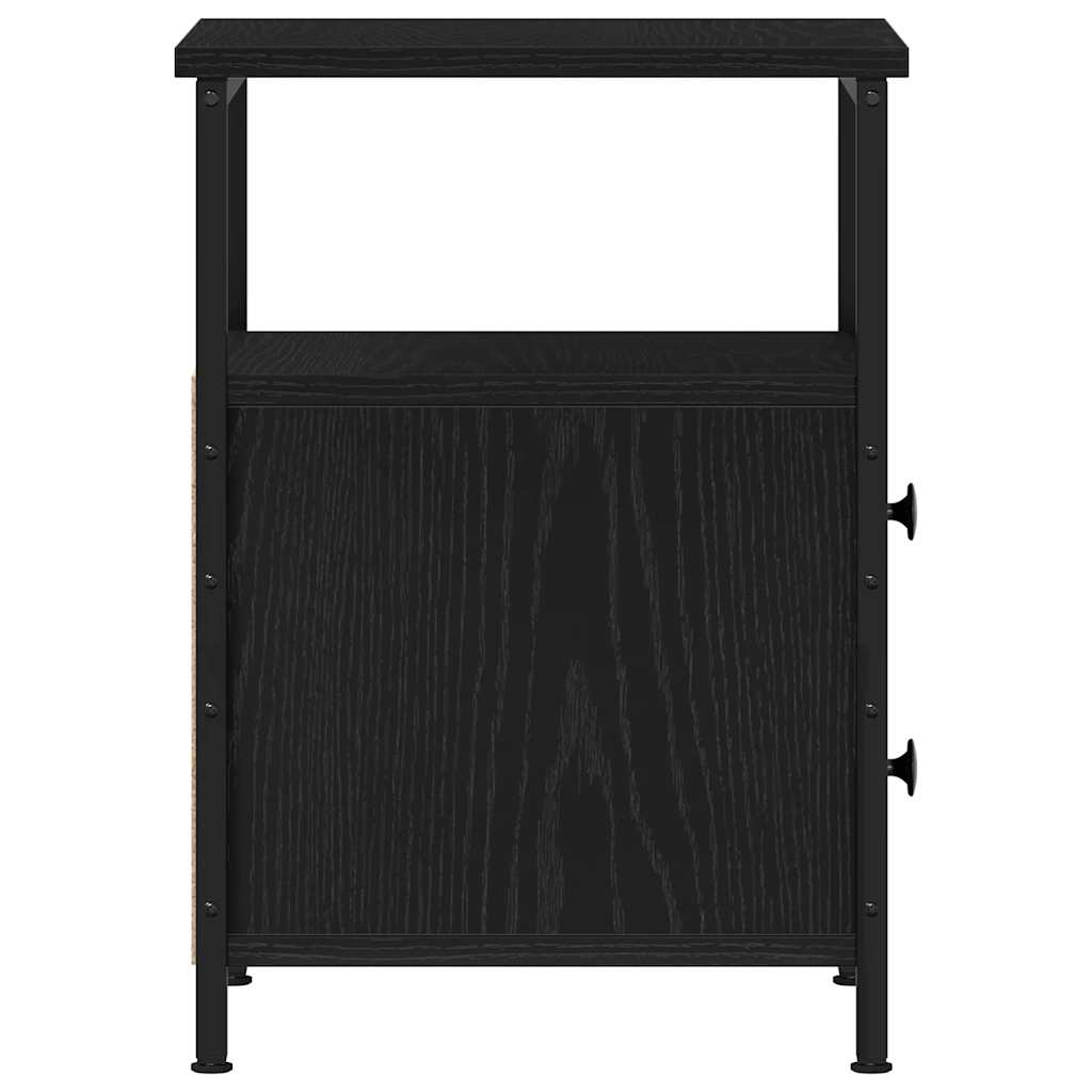 Bedside Cabinet Black Oak 34x35.5x50 cm Engineered Wood