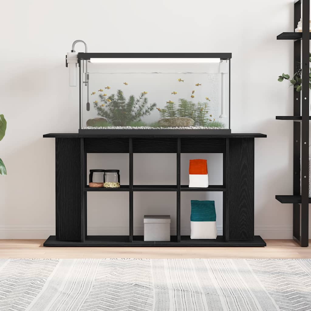Aquarium Stand Black Oak 120x40x60 cm Engineered Wood
