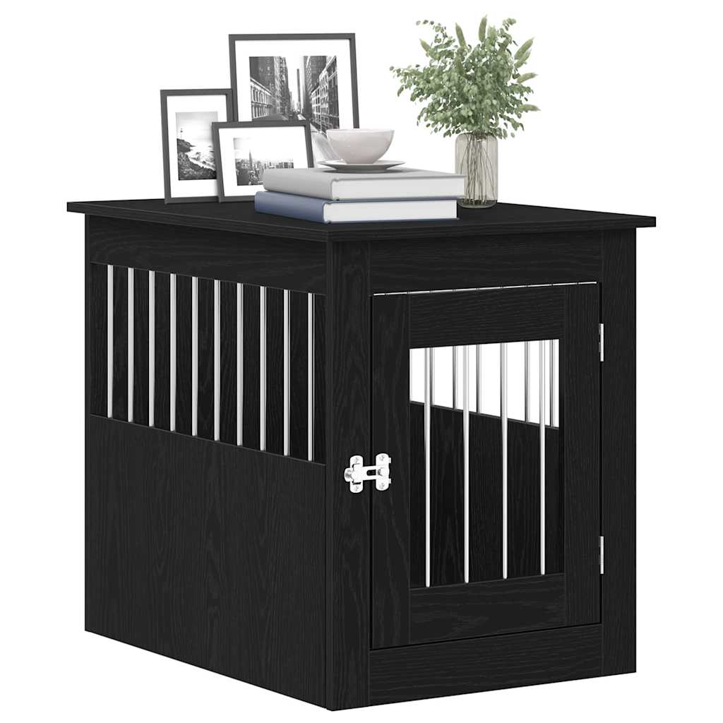 Dog Crate Furniture Black Oak 55x75x65 cm Engineered Wood