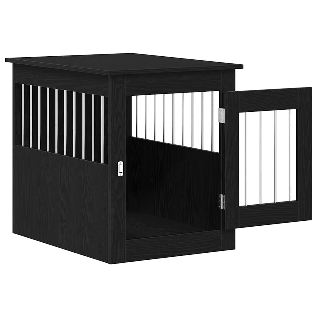 Dog Crate Furniture Black Oak 55x75x65 cm Engineered Wood