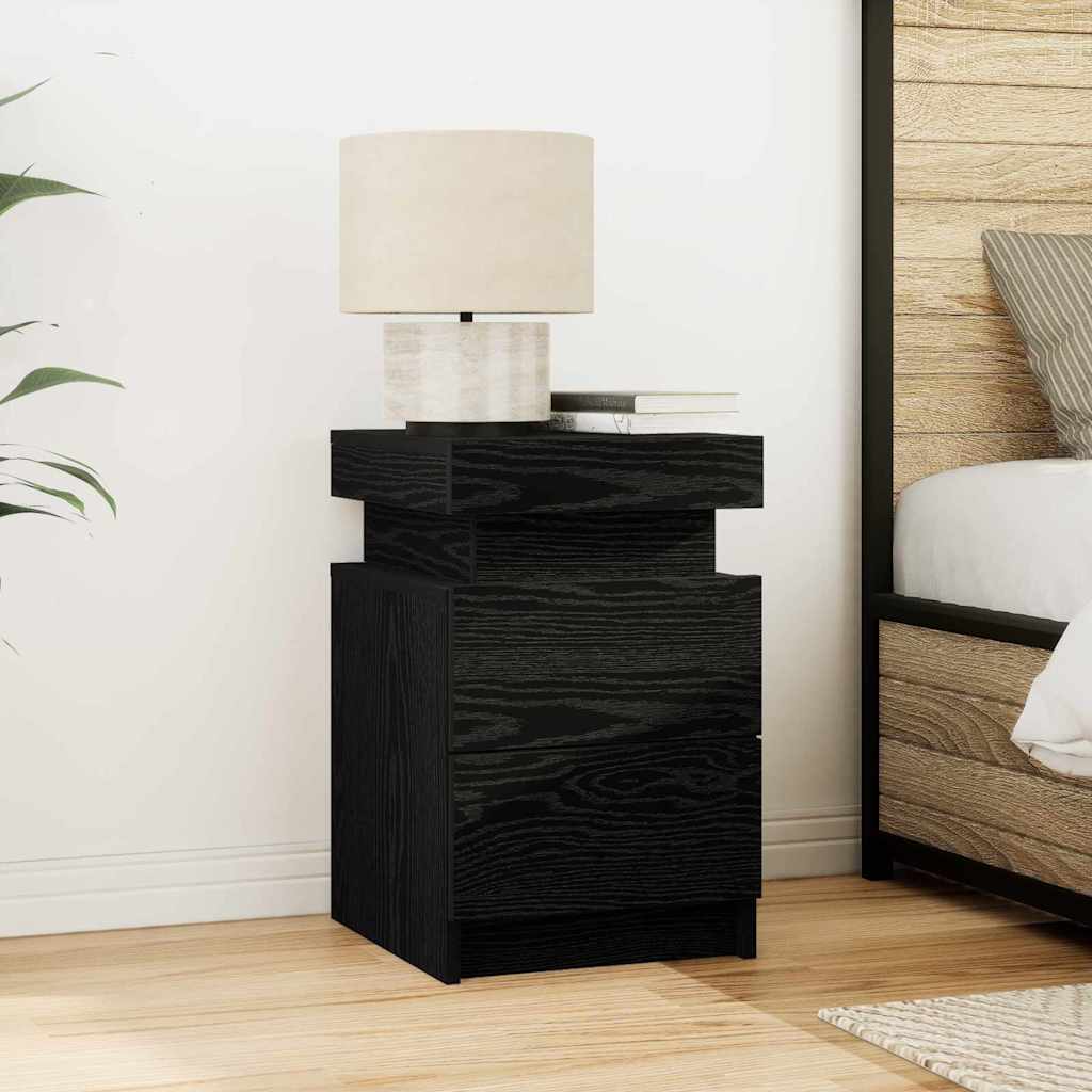 Bedside Cabinet 2 pcs Black Oak 35 x 39 x 55 cm Engineered wood