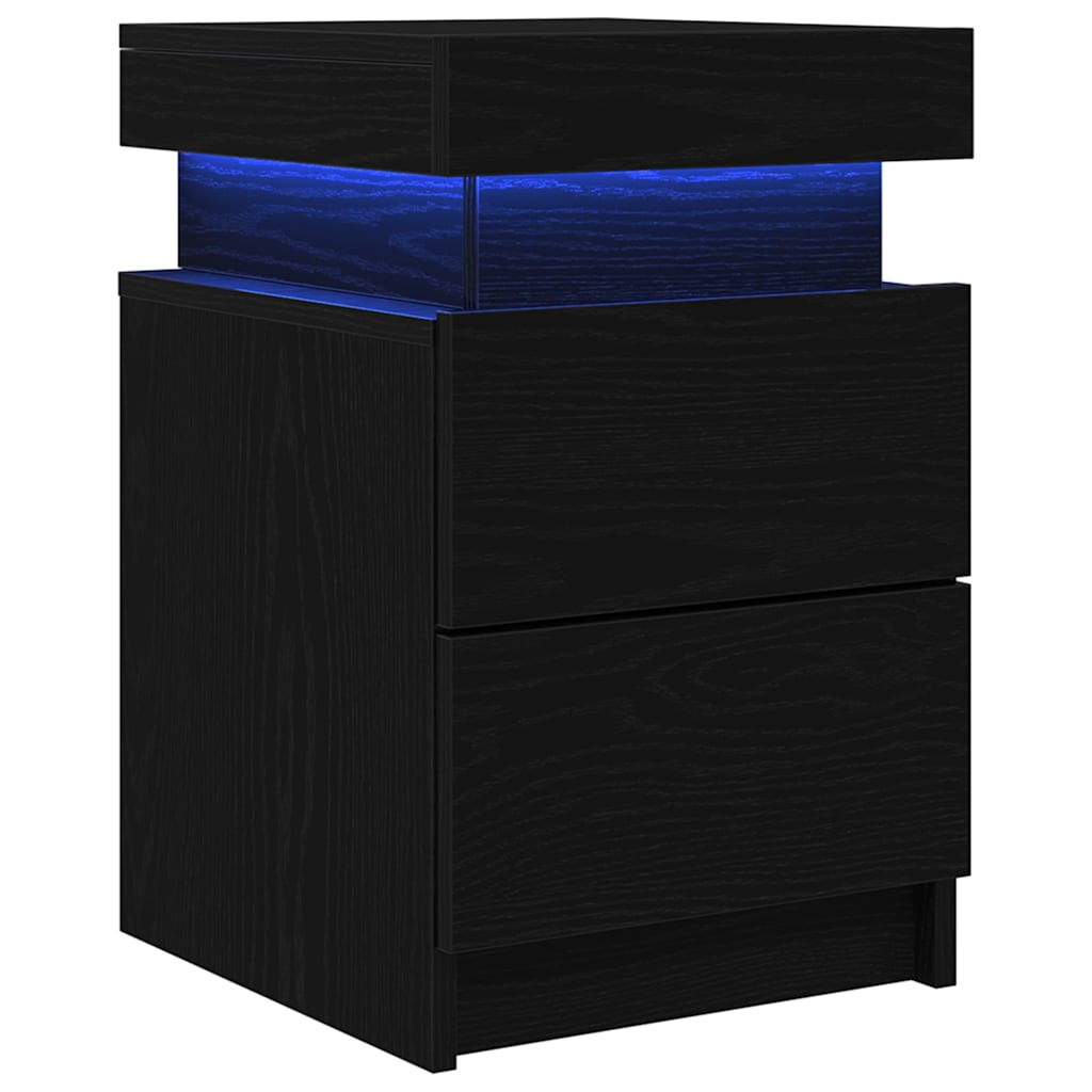 Bedside Cabinet 2 pcs Black Oak 35 x 39 x 55 cm Engineered wood