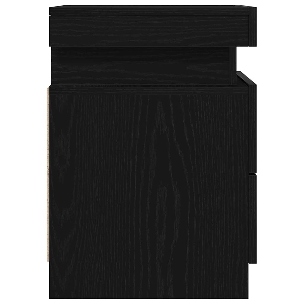 Bedside Cabinet 2 pcs Black Oak 35 x 39 x 55 cm Engineered wood
