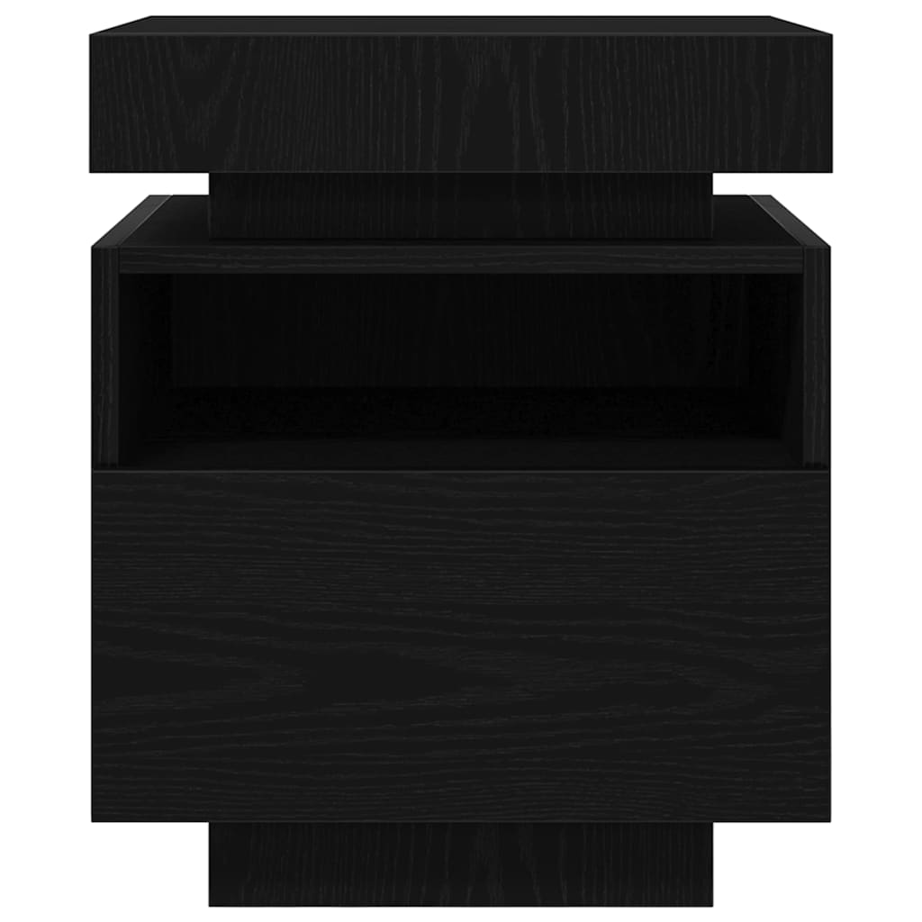 Bedside Cabinet with Drawer 2 pcs Black Oak 40 x 39 x 48.5 cm