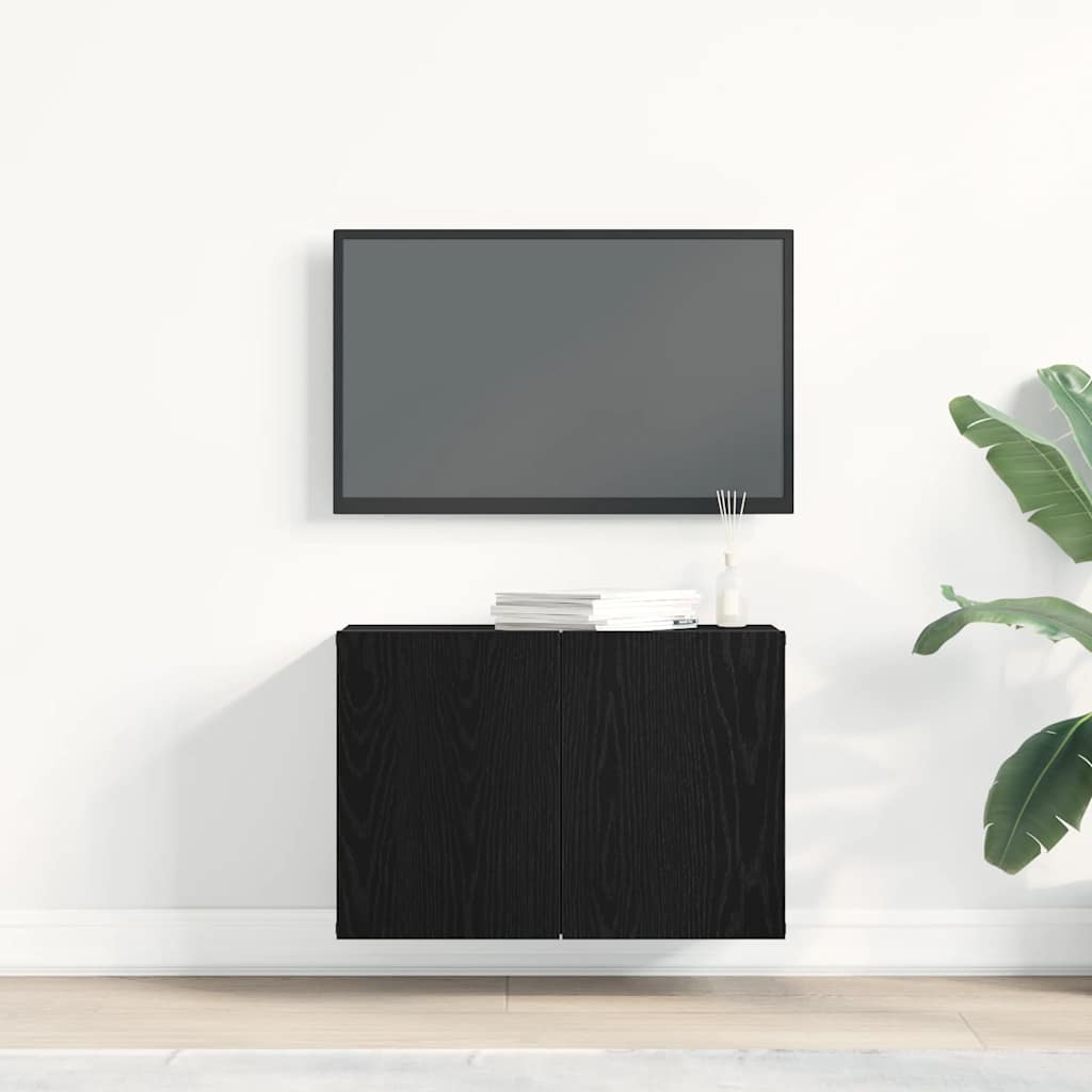 TV Cabinet Black Oak 60x30x41 cm Engineered Wood