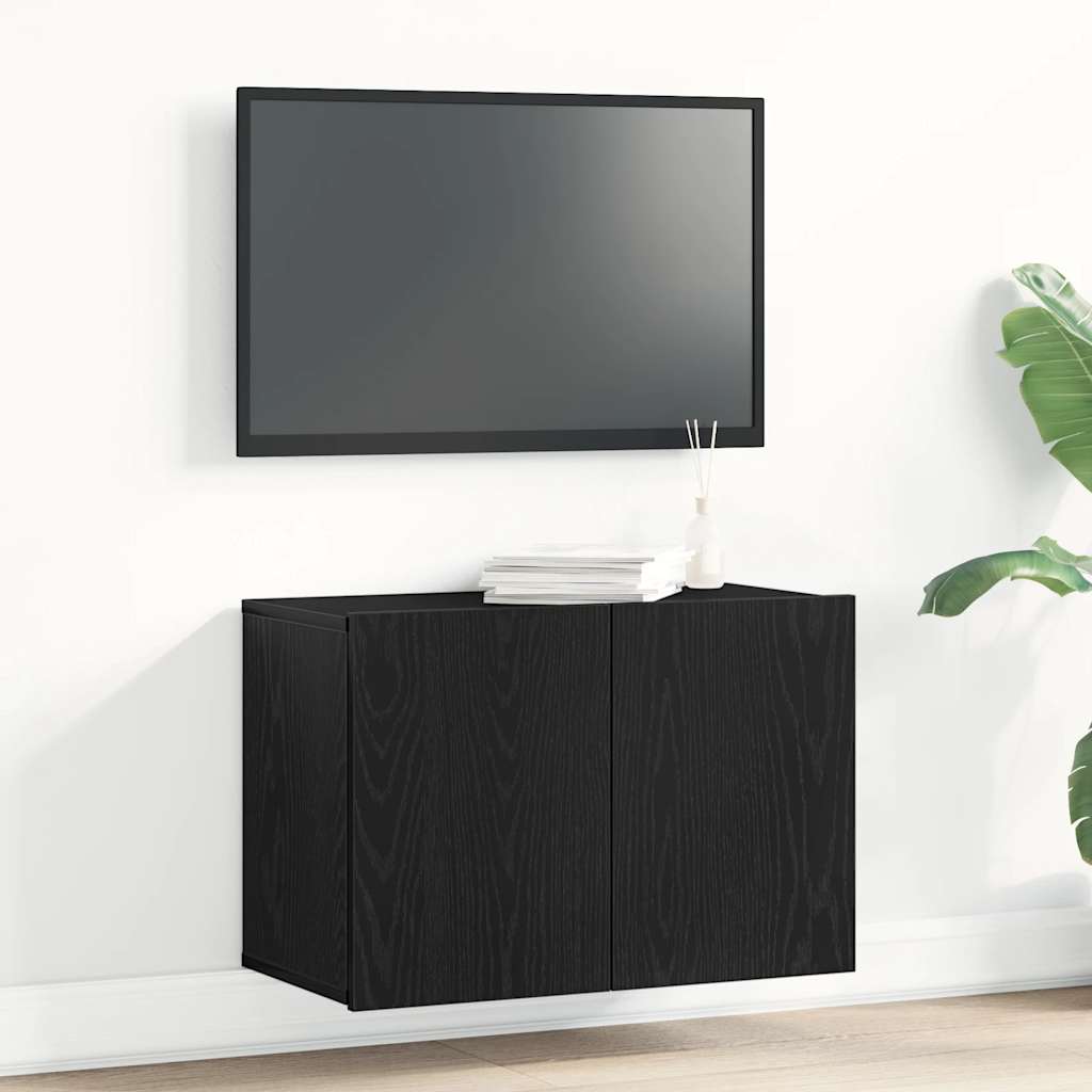 TV Cabinet Black Oak 60x30x41 cm Engineered Wood