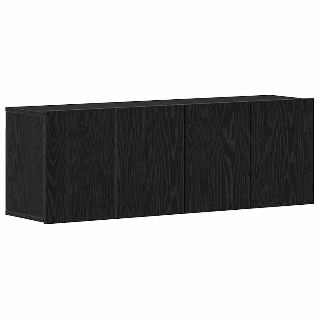 TV Cabinets 2 pcs Black Oak 120x30x41 cm Engineered Wood