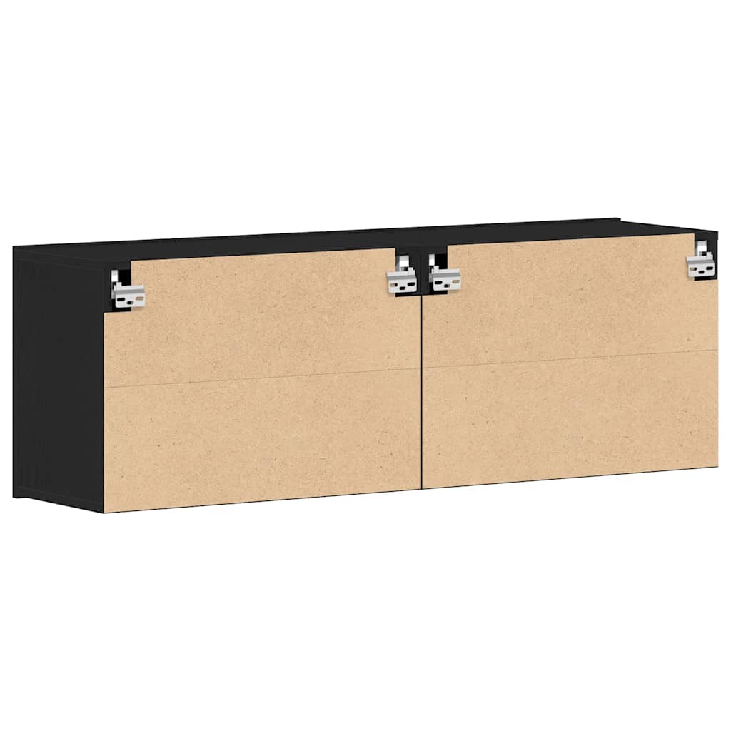 TV Cabinets 2 pcs Black Oak 120x30x41 cm Engineered Wood