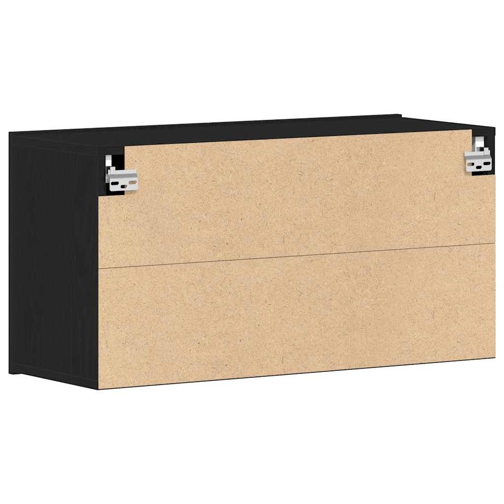 TV Cabinet Black Oak 80x30x41 cm Engineered Wood
