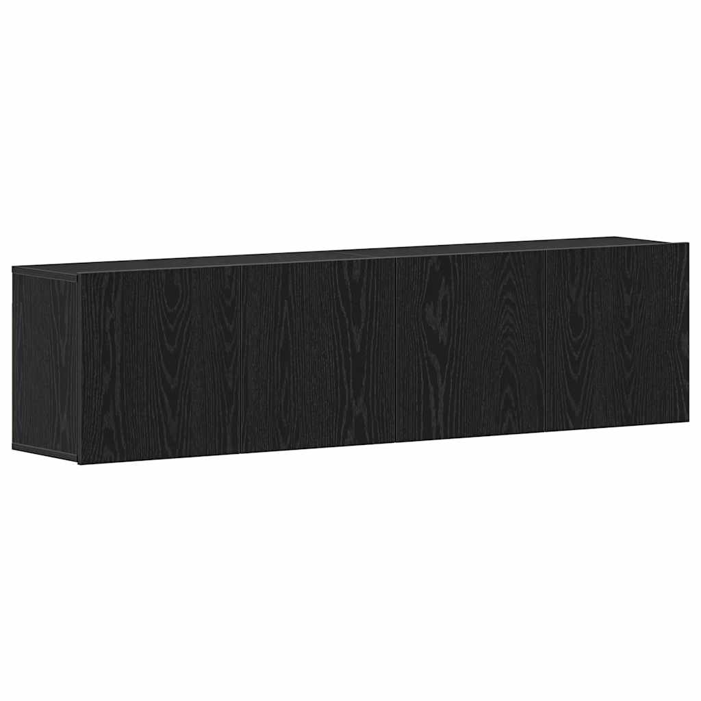 TV Cabinets 2 pcs Black Oak 160x30x41 cm Engineered Wood