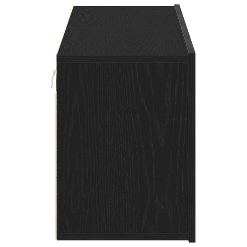 TV Cabinets 2 pcs Black Oak 160x30x41 cm Engineered Wood