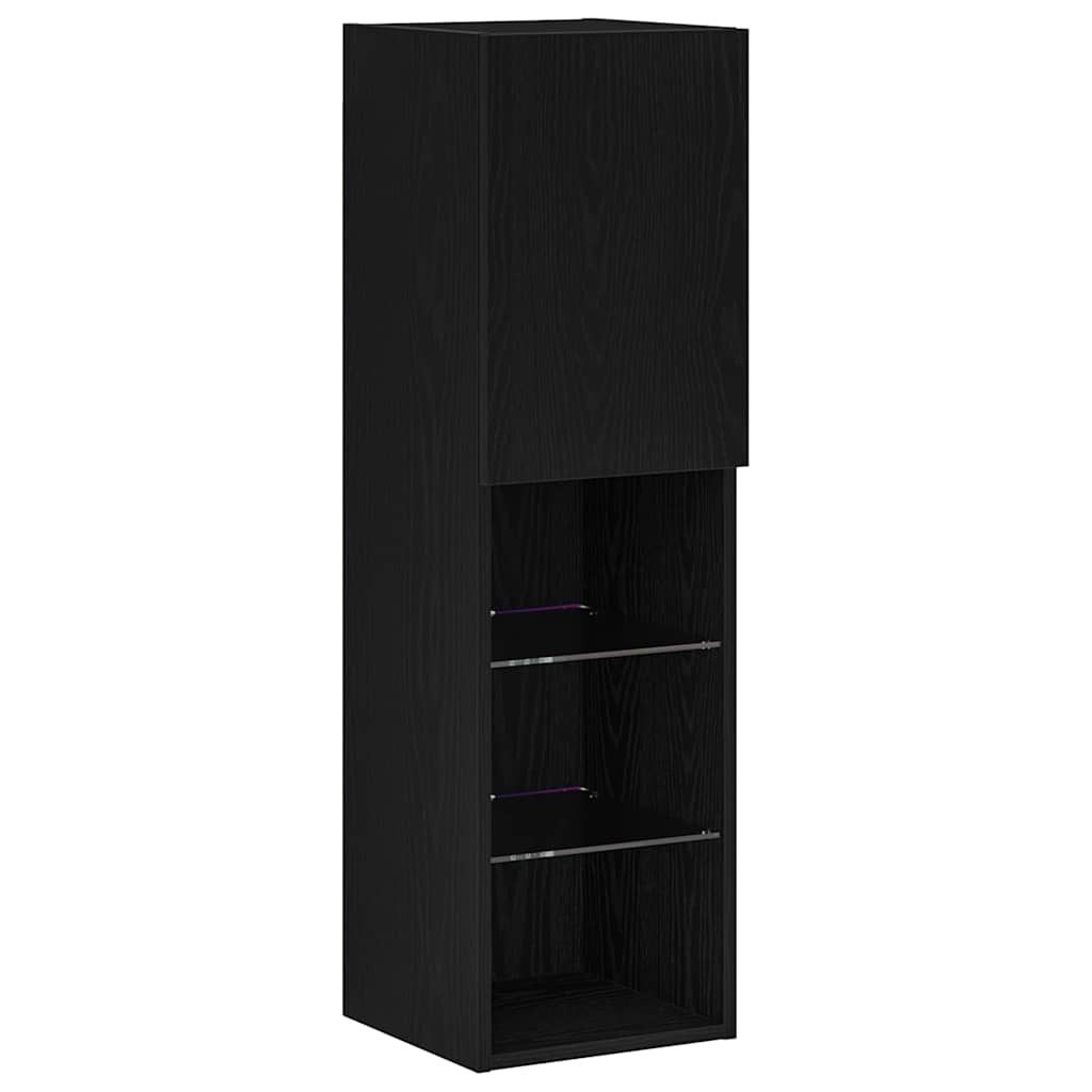 TV Cabinet Set Black Oak 30.5 x 30 x 102 cm Engineered Wood